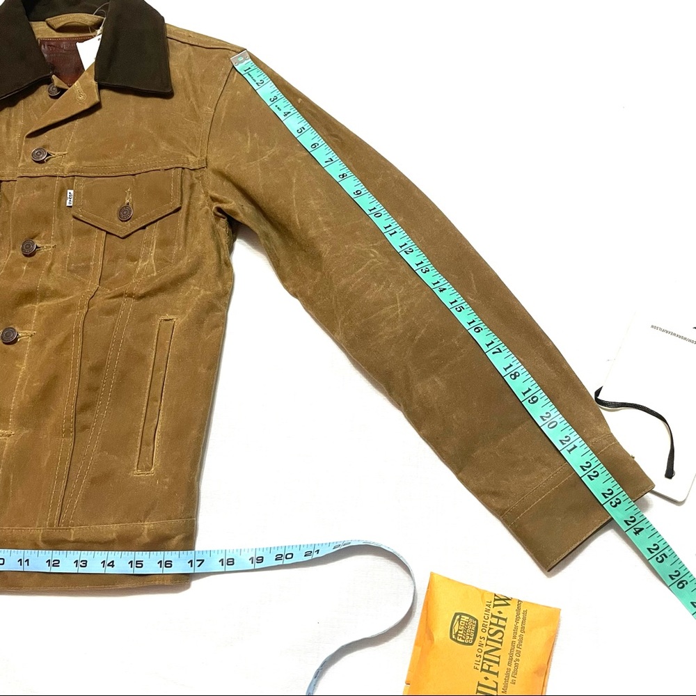Filson x Levi's Tin Cloth Oil Trucker Jacket Sz S - Picture 11 of 15